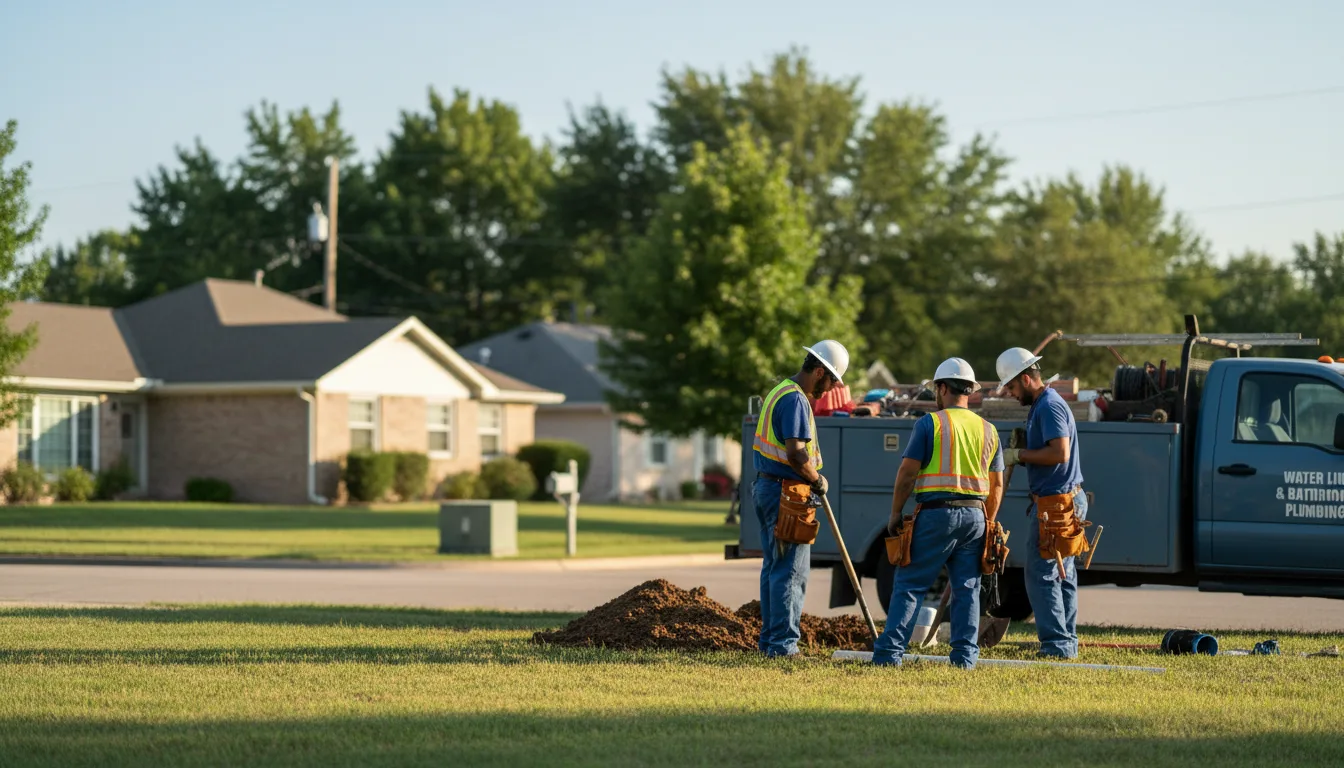Residential water line and bathroom plumbing service in Cedar, KS